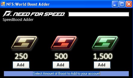 დასახელება: Need For Speed World Boost hack